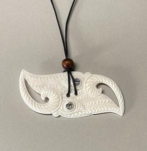 Internet only: Maori Bone Manaia Porotiti Wind Instrument Necklace