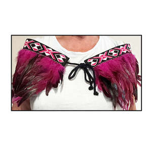 Hot Pink and Cerise Short Maori Korowai