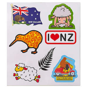 Internet only: Kiwi Set of 7 Souvenir NZ Stickers