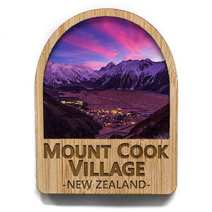 Internet only: Mt Cook Village NZ Bamboo Fridge Magnet