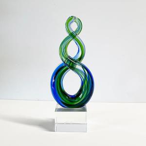 Maori Glass Double Twist Pikorua Trophy Ornament