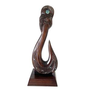 Internet only: Large Maori Fish Hook Trophy