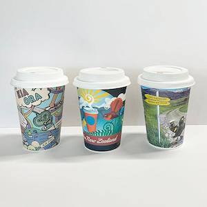 Internet only: Fully Home Compostable Kiwiana Coffee Cups