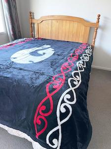 Internet only: Maori Fish Hook Mink Blanket - suit Double Queen and King Size Bed