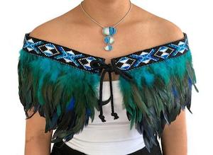 Paua Blue Ceremonial Short Korowai