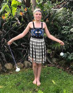 Blue NZ Maori Girls Kapa Haka Costume