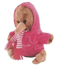 Internet only: Kiwi Bird Soft Toy with Hot Pink Hoodie