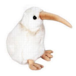 Internet only: Manukura Rare White Kiwi Soft Toy with sound