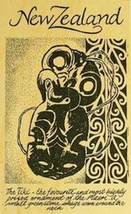 NZ Maori Tiki Wooden Postcard