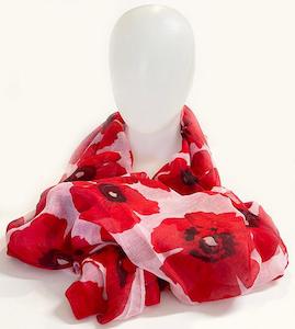 Pretty ANZAC Poppy Scarf