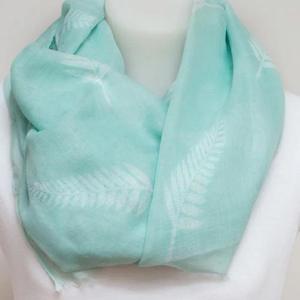 Internet only: Soft Aqua NZ Silver Fern Scarf