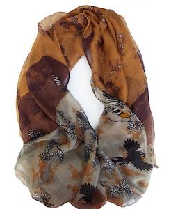 Pretty Brown Toned Fantail Scarf or Sarong