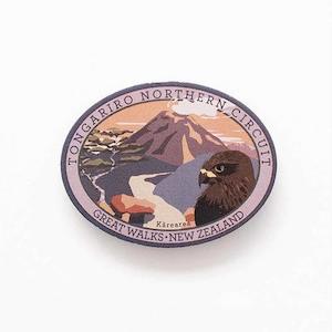 Internet only: Tongariro Northern Circuit and Karearea Falcon Great Walk Pinback Badge