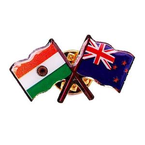 Internet only: NZ and India Crossed Flags Badge