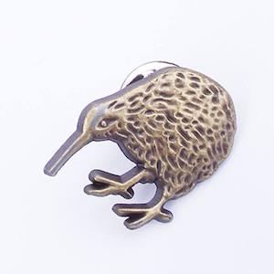 Textured NZ Kiwi Bird Pinback Badge