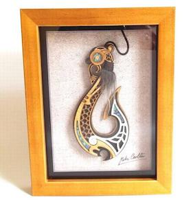 Framed Maori Fish Hook - Te Matau a Maui