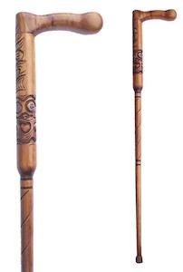 Internet only: Maori Carved Walking Stick with Handle