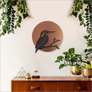 Brushed Copper NZ Kingfisher Art Circle