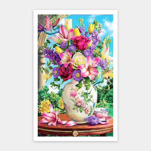 Flowers and Hummingbird - 1000 Piece Jigsaw Puzzle