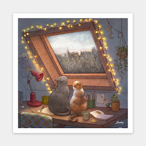 Raining Window - Kitten's Life Routine - 900 Piece Jigsaw Puzzle