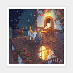 Night on the Roof - Kitten's Life Routine - 900 Piece Jigsaw Puzzle