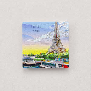 Paris Sketch - 16pcs Jigsaw Puzzle Magnet