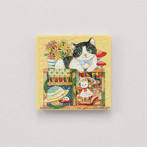 Puzzle Magnets: Tuxedo Cat - 16pcs Jigsaw Puzzle Magnet