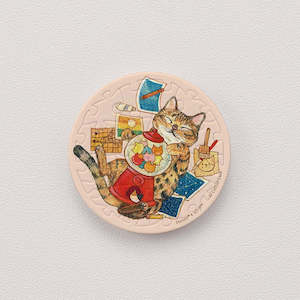 Tabby Cat - 16pcs Jigsaw Puzzle Magnet