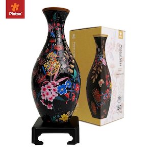 Elegant Floral Print - 3D Puzzle Vase Jigsaw Puzzle