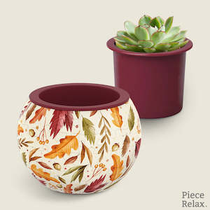 Dancing Leaves in Fall - Flower Pot Jigsaw Puzzle