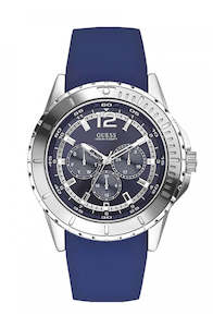 Guess Blue Silicon Strap Men's Watch W0485G3