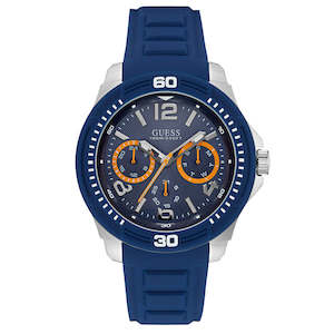 Guess Trade Blue Silicone Strap Men's Watch W0967G2