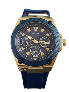 Guess Legacy Blue Rubber Strap Men's Watch W1049G9