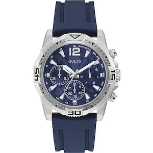 Guess Commander Blue Silicone Strap Men's Watch GW0211G1