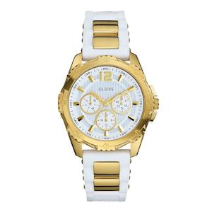 Guess White Dial Silicon Strap Women's Watch W0325L2