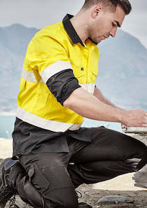 Shirts: Mens Rugged Cooling Hi Vis Taped Long Sleeve Shirt