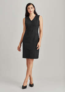 Biz Corporates Dresses: Womens Comfort Wool Stretch Sleeveless V-Neck Dress 34021 8 / Charcoal