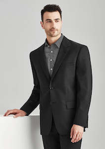 Biz Corporates Jackets: Mens Comfort Wool Stretch 2 Button Classic Jacket 84011 87 / Charcoal