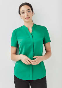 Biz Corporates Shirts: Womens Juliette Short Sleeve Blouse RB977LS 4 / Lorikeet Green