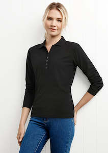 Womens Crew Long Sleeve Polo P400LL 8 / Charcoal