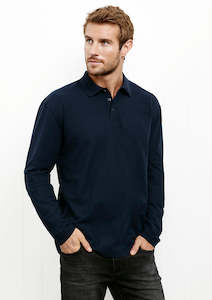 Mens Crew Long Sleeve Polo P400ML S / Charcoal