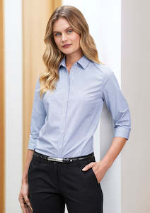 Womens Bristol 3/4 Sleeve Shirt S338LT 20 / White/Navy