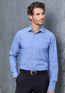 Biz Collection Shirts: Mens Conran Classic Long Sleeve Shirt S336ML XL / French Blue/White