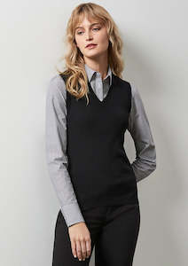 Womens V-Neck Knit Vest LV3504 3XL / Charcoal