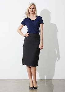 Biz Collection Skirts: Womens Classic Below Knee Skirt BS29323 8 / Charcoal Marle