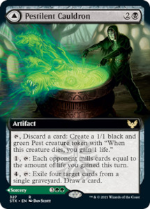 Hobby equipment and supply: Pestilent Cauldron // Restorative Burst (Extended Art) [Strixhaven: School of Mages]