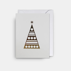 Christmas Card Gold Christmas Deco Tree