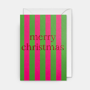 Christmas Card Merry Christmas Stripe