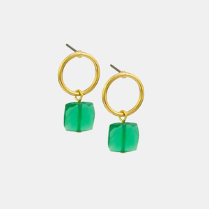 Tiger Tree: Earring Green Onyx & Mini Ring