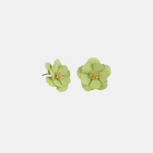 Tiger Tree: Earrings Large Pansy Studs - Lime